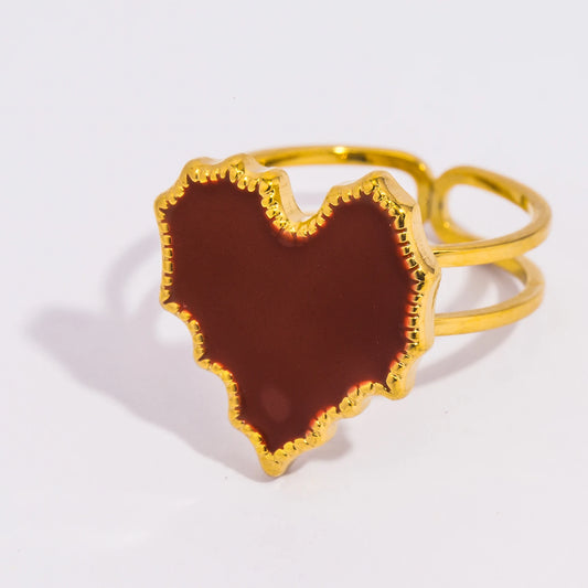 Fashion Enamel Golden Ring 🔴⚫