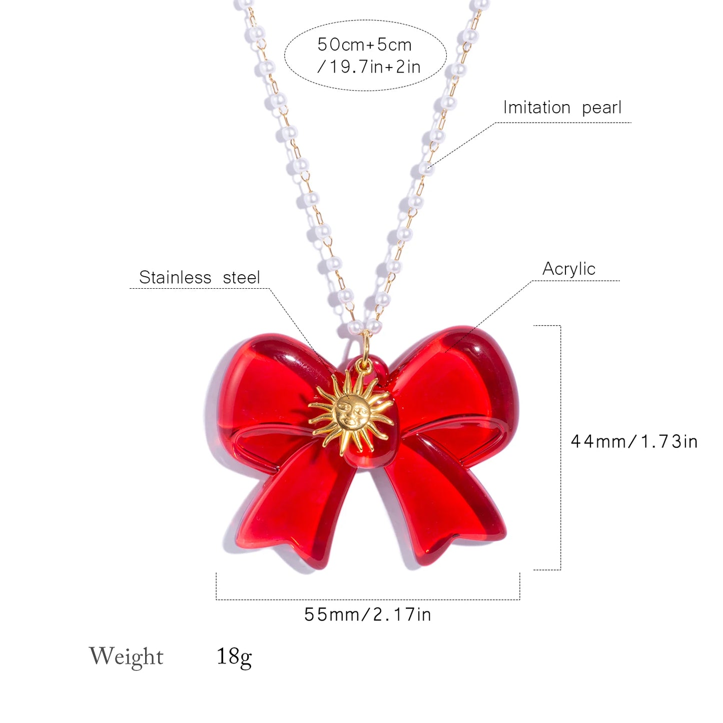 Exaggerated Acrylic Bow Necklace 🎀