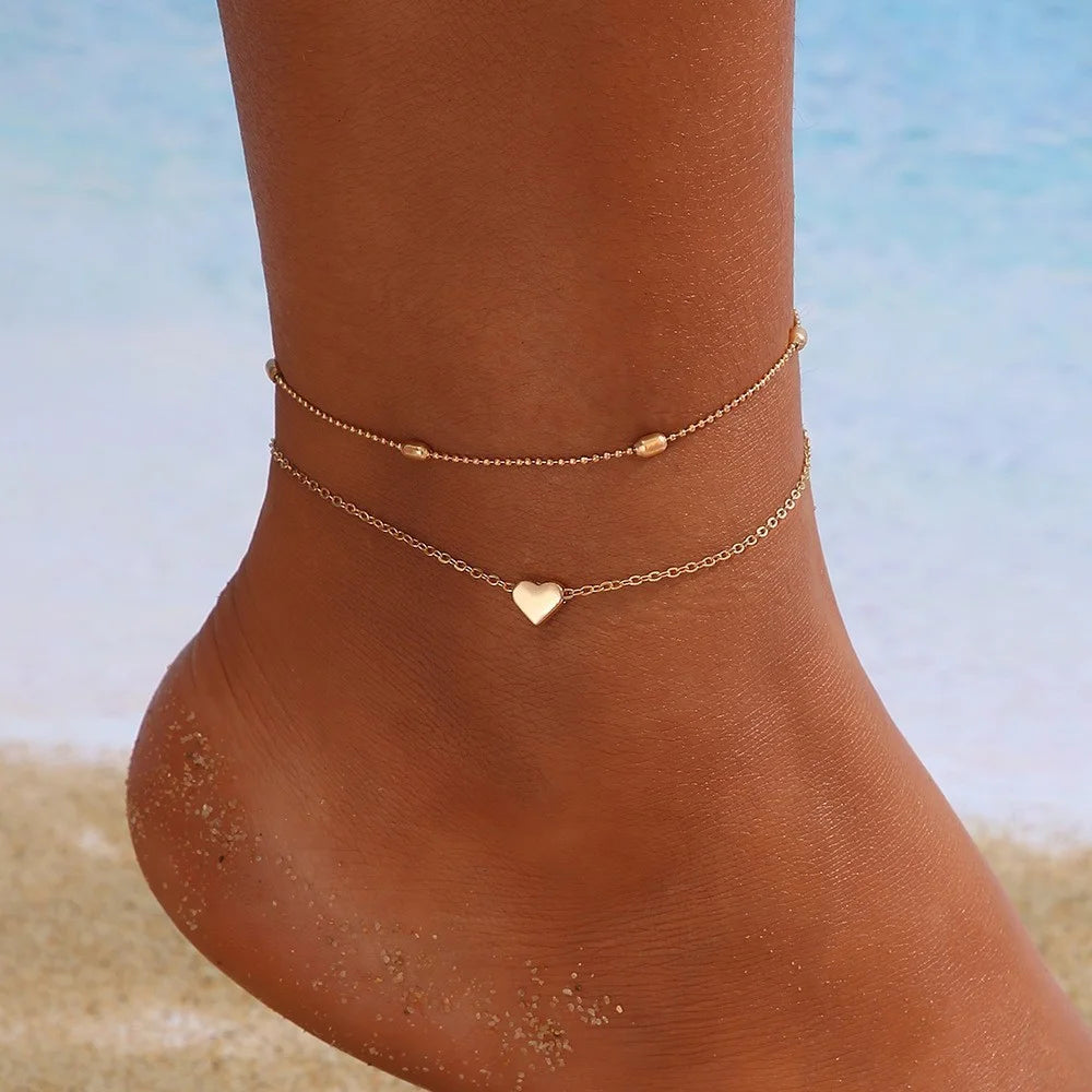 3pc Sparkling Chain Anklet Set ✨