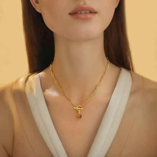 Trendy Tiger Eye Pendant Necklace 🐯Natural stone,