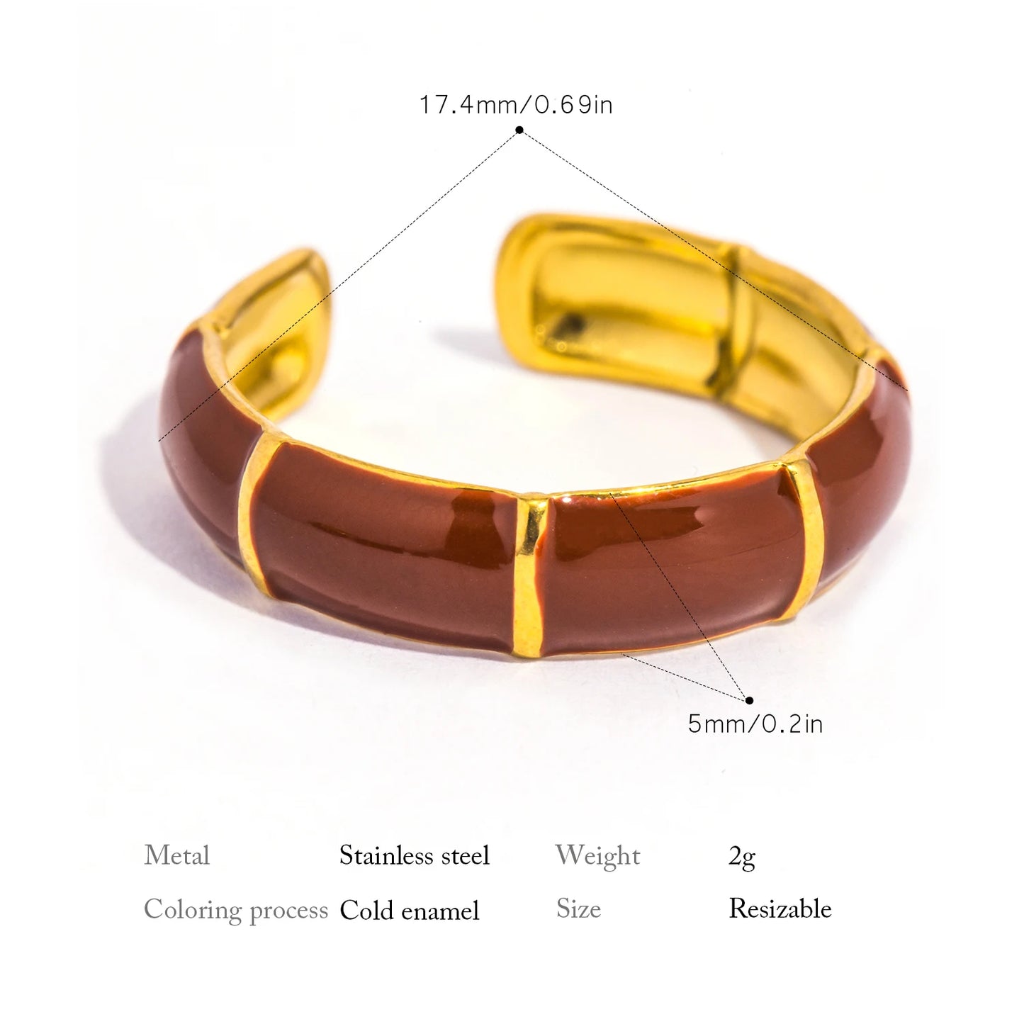 Bamboo Design Stainless Steel Ring 🌿