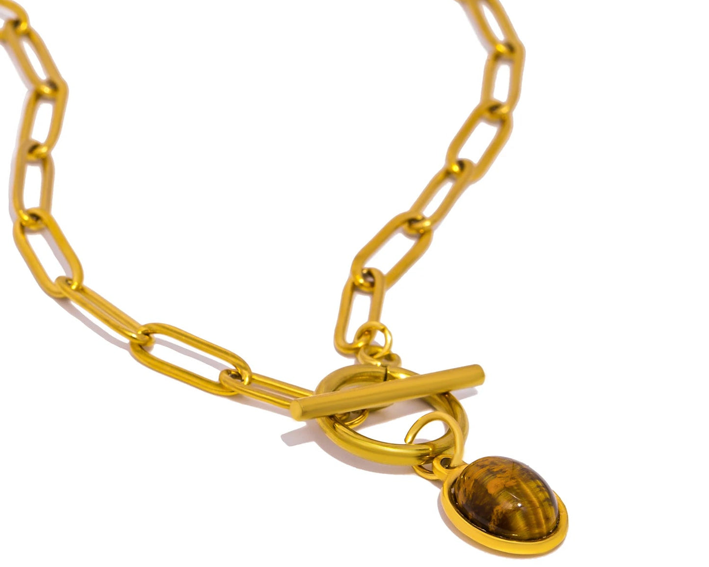 Trendy Tiger Eye Pendant Necklace 🐯Natural stone,