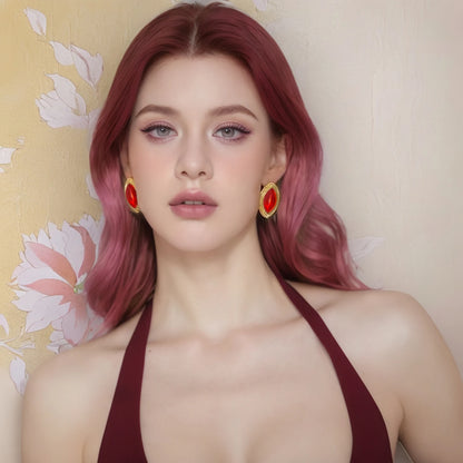 Rhombus Natural Stone Earrings ✨