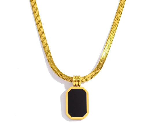 Black Acrylic Square Necklace 🖤