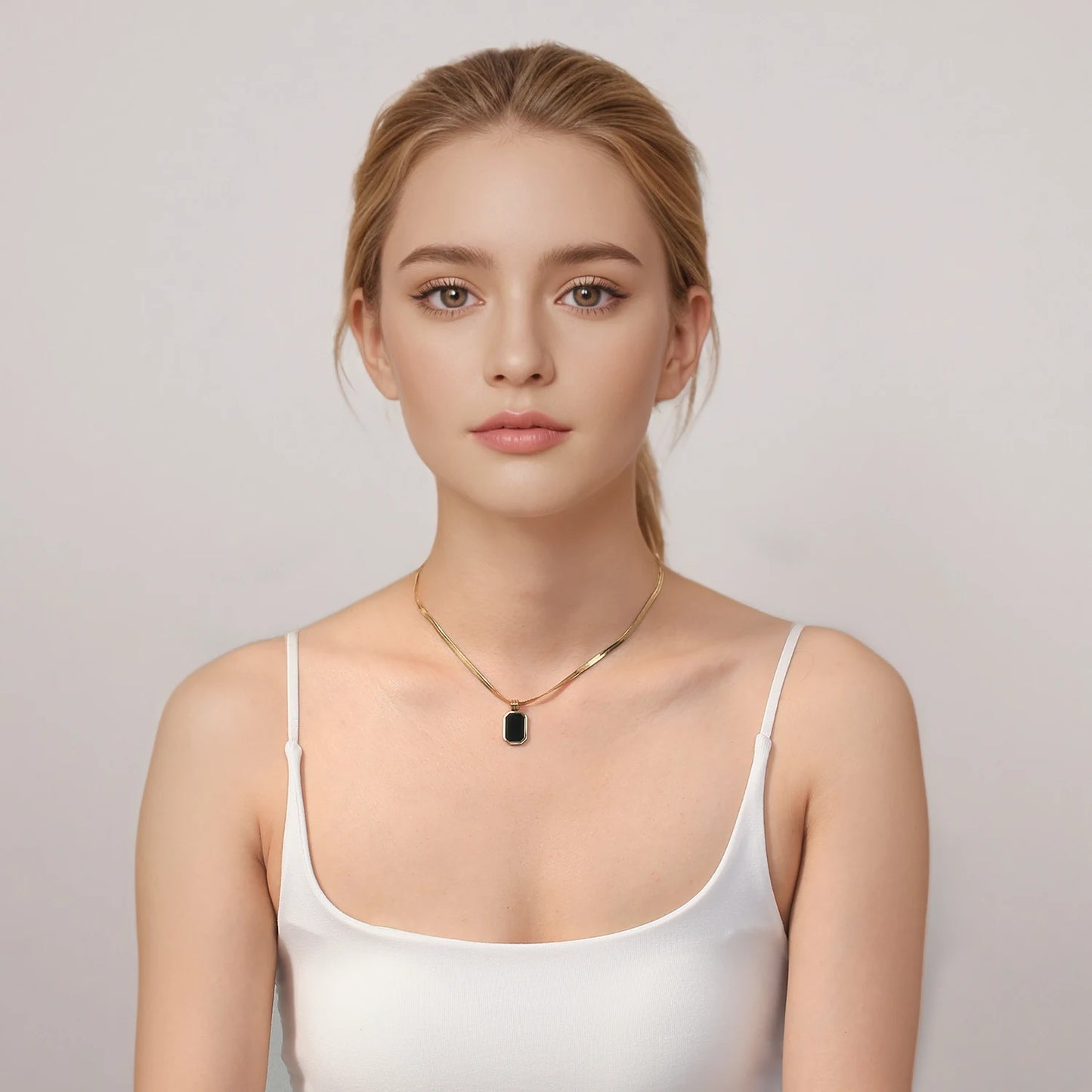 Black Acrylic Square Necklace 🖤