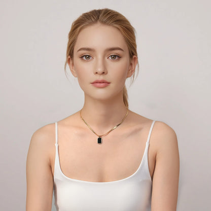 Black Acrylic Square Necklace 🖤