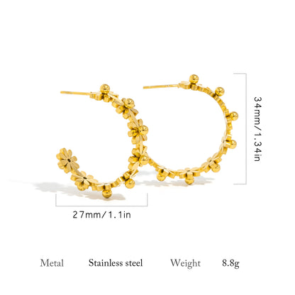 Daisy Flower Earrings 🌼18K gold-plated stainless steel ✨.