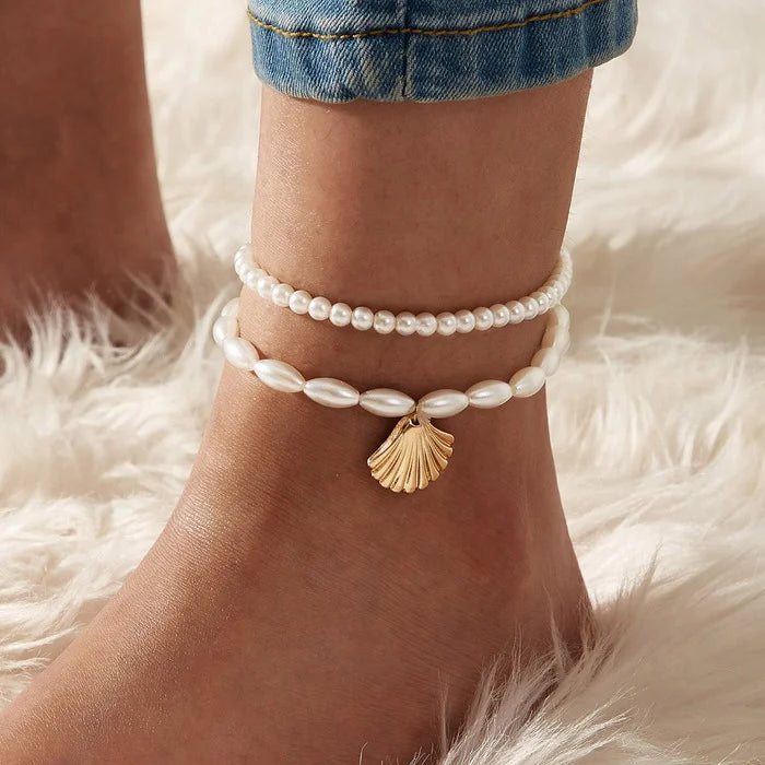 3pc Sparkling Chain Anklet Set ✨