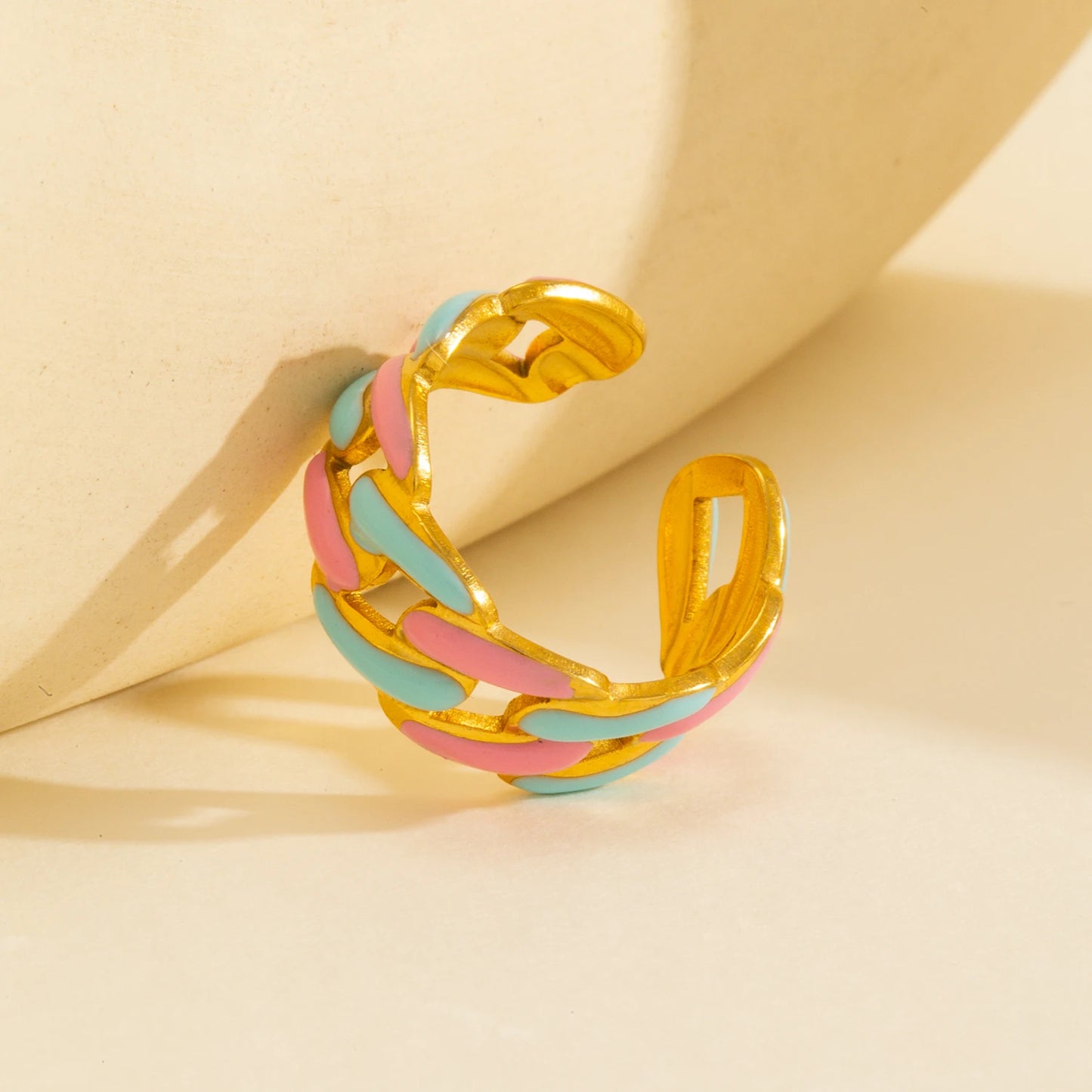 Cold Enamel Statement Ring 🌈