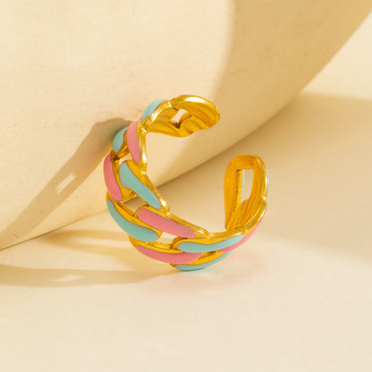 Cold Enamel Statement Ring 🌈