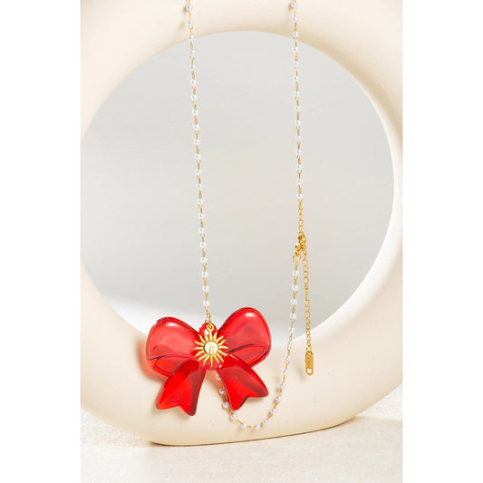 Exaggerated Acrylic Bow Necklace 🎀
