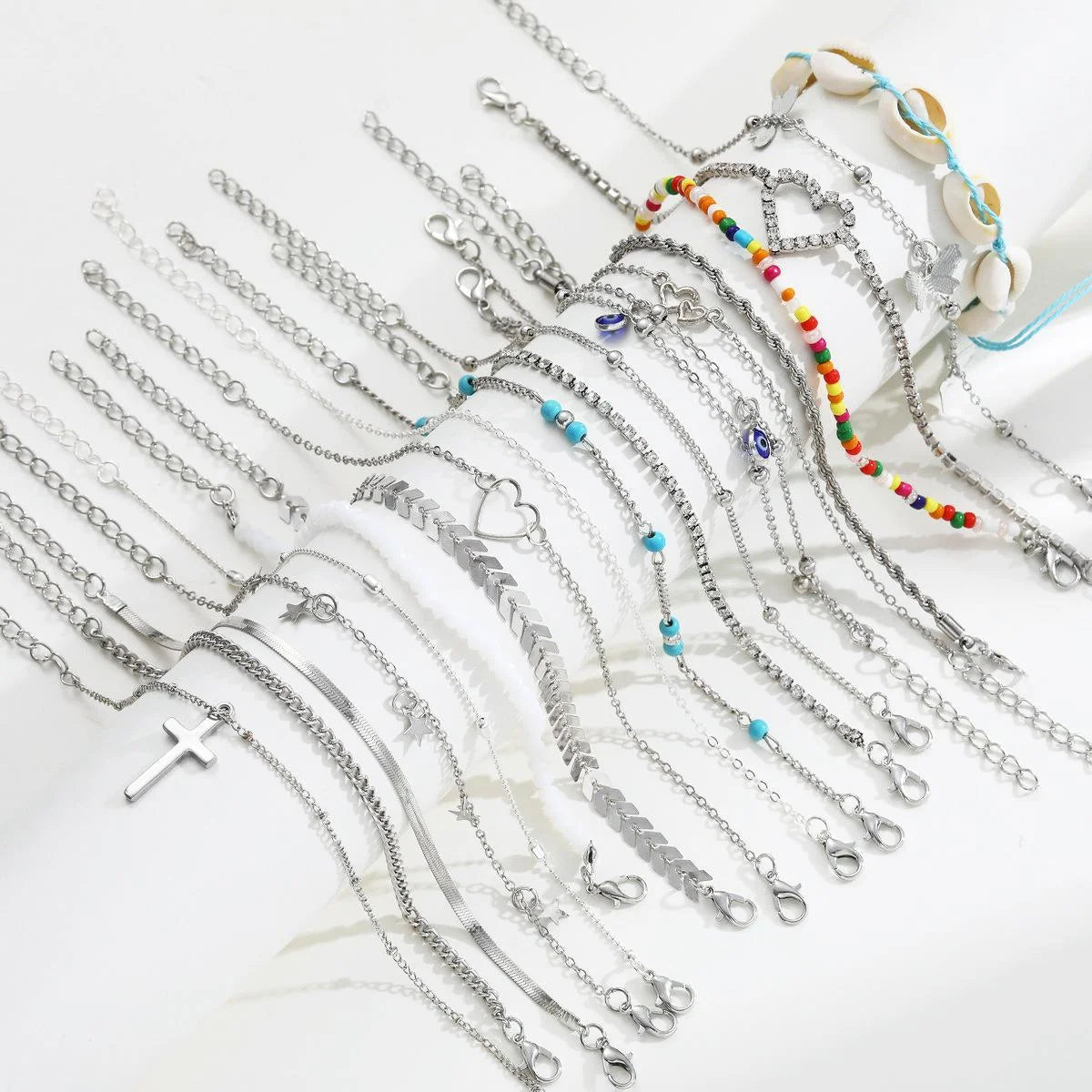 Chic Multi-Design Anklet Set 💎✨