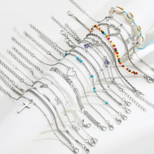 Chic Multi-Design Anklet Set 💎✨