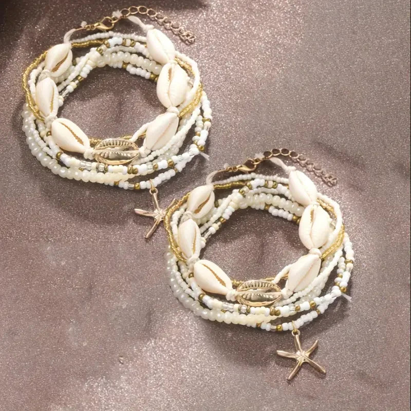 7/14pcs Boho Beaded Anklet Set 🌊✨