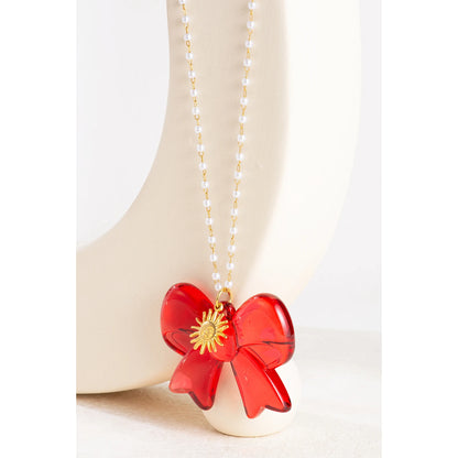 Exaggerated Acrylic Bow Necklace 🎀