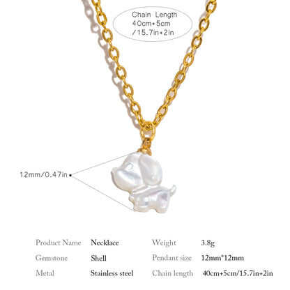 Natural Shell Rabbit Pendant Necklace 🐇