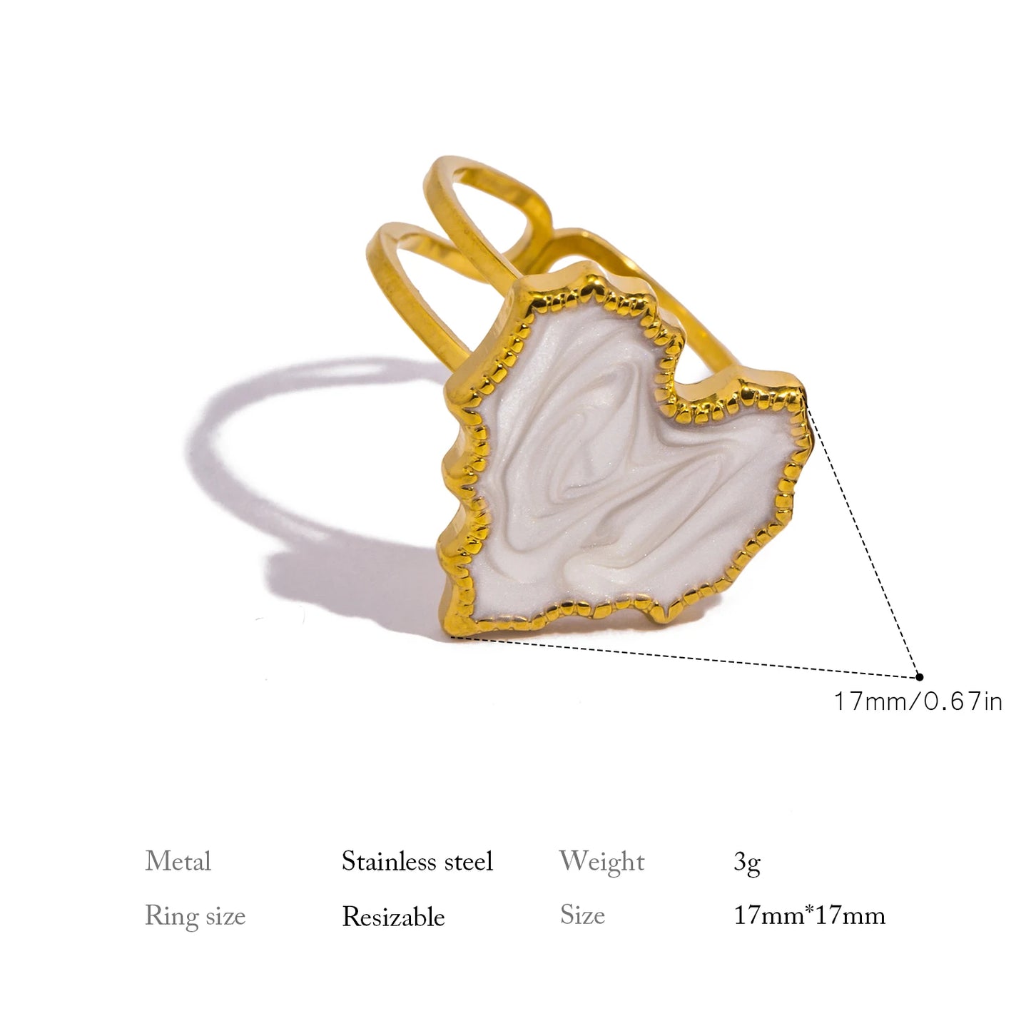 Fashion Enamel Golden Ring 🔴⚫