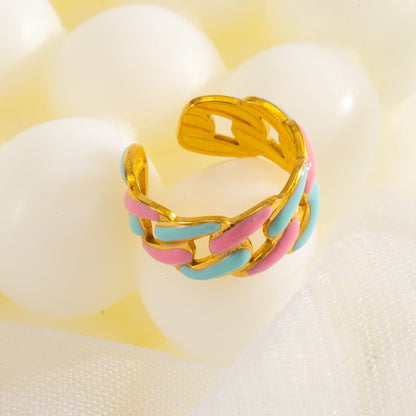 Cold Enamel Statement Ring 🌈