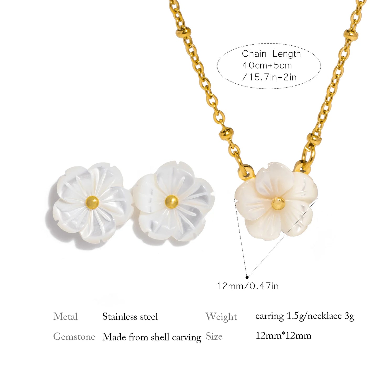 Elegant Shell Flower Earrings 🌸