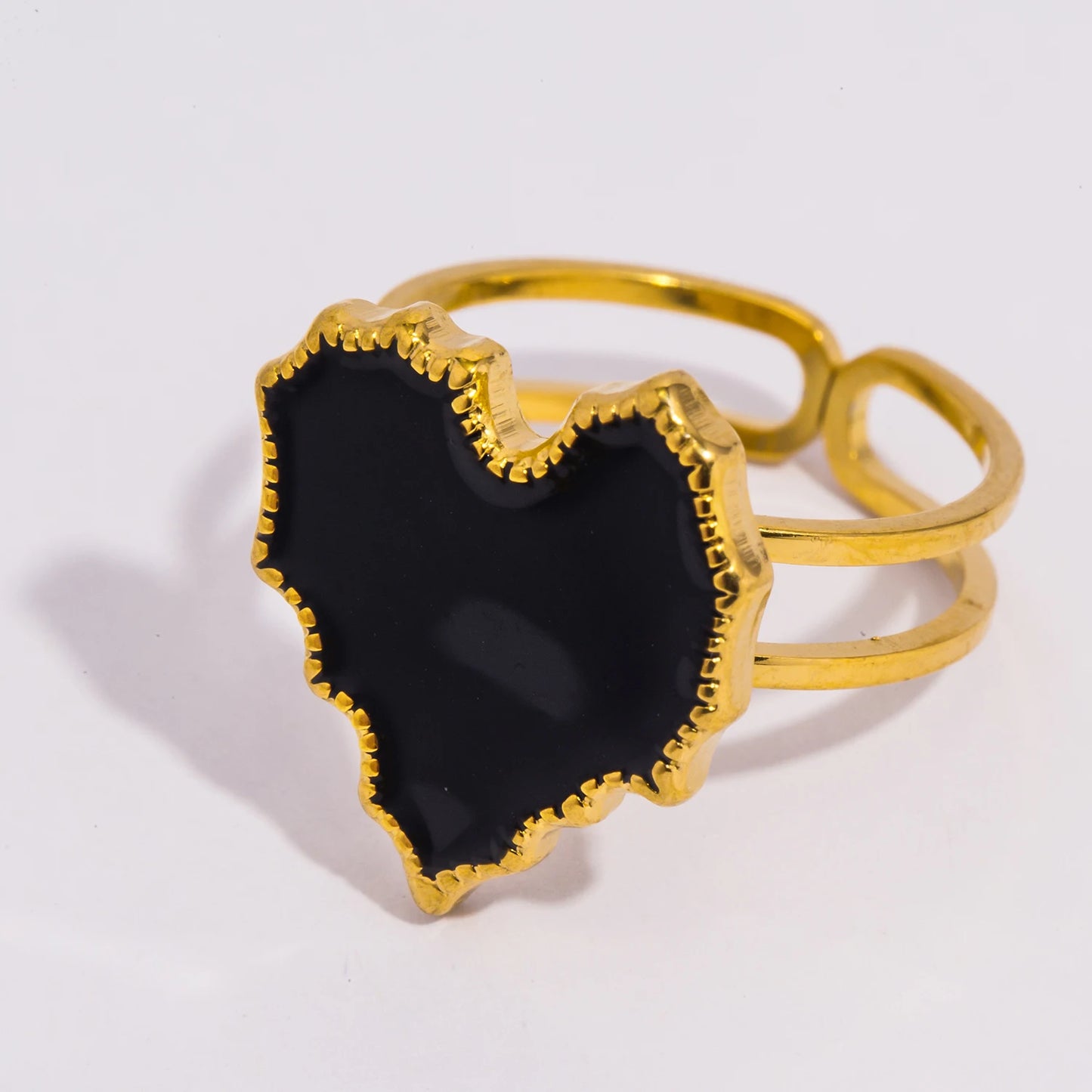 Fashion Enamel Golden Ring 🔴⚫