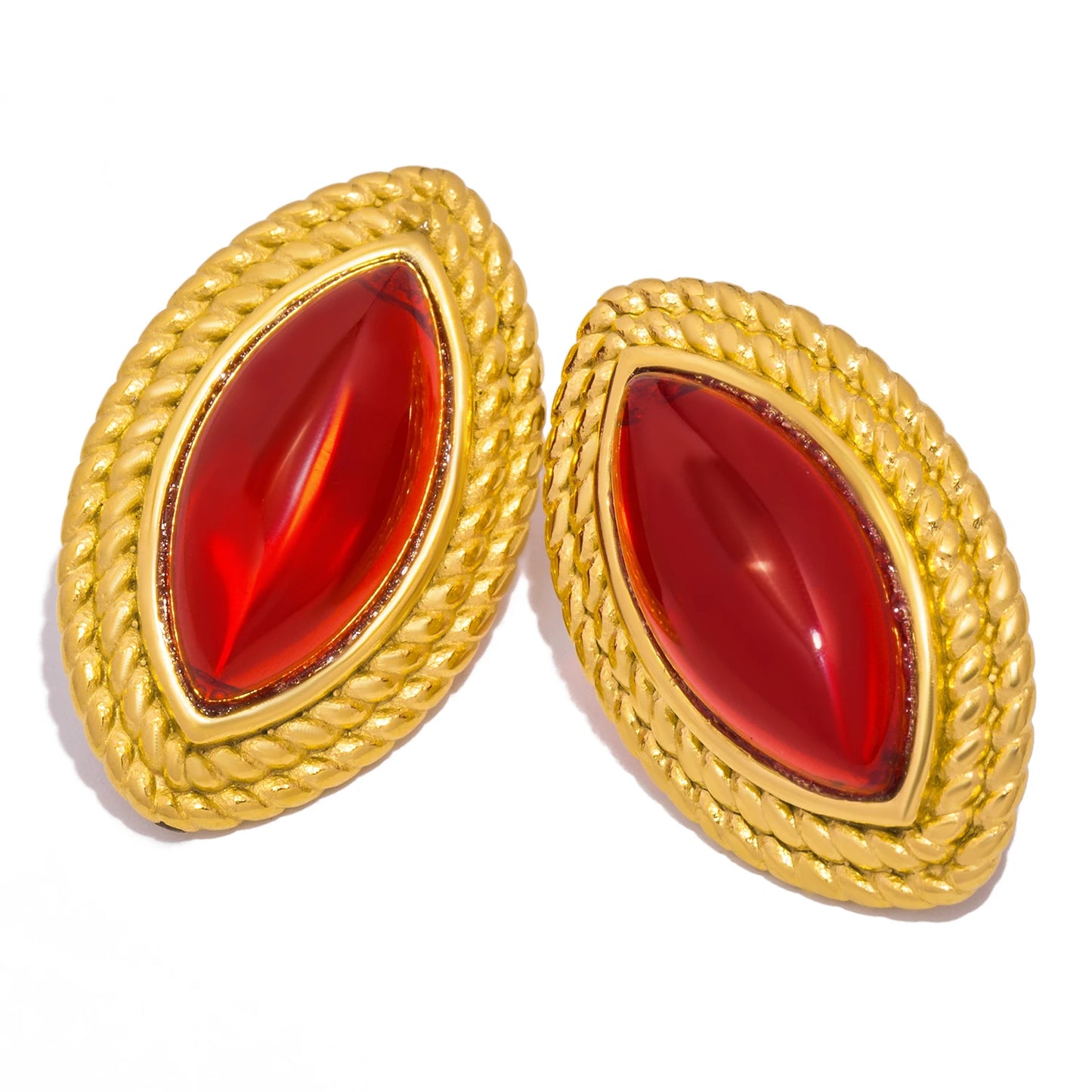 Rhombus Natural Stone Earrings ✨