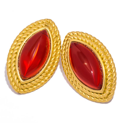 Rhombus Natural Stone Earrings ✨