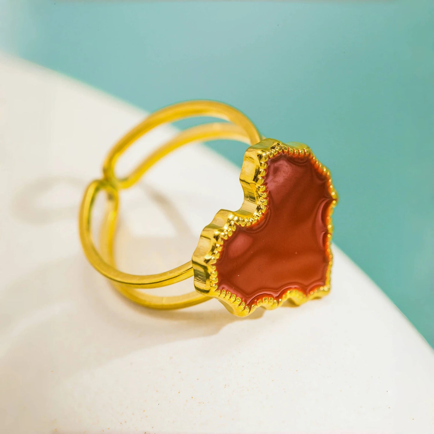 Fashion Enamel Golden Ring 🔴⚫