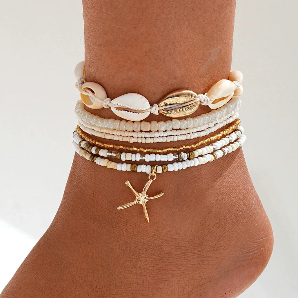 7/14pcs Boho Beaded Anklet Set 🌊✨