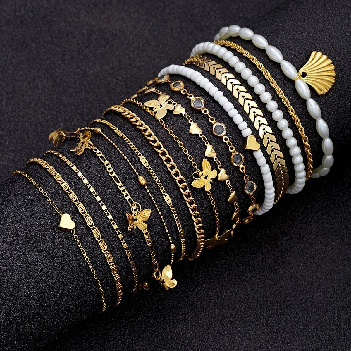 Chic Multi-Design Anklet Set 💎✨