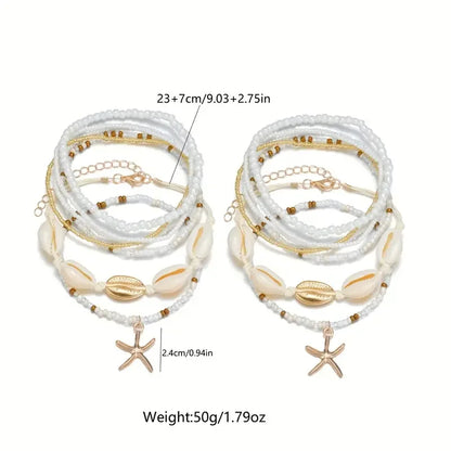 7/14pcs Boho Beaded Anklet Set 🌊✨