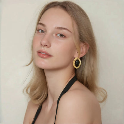 Rhombus Natural Stone Earrings ✨