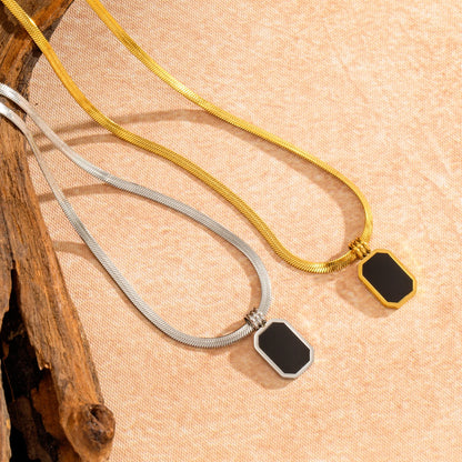 Black Acrylic Square Necklace 🖤