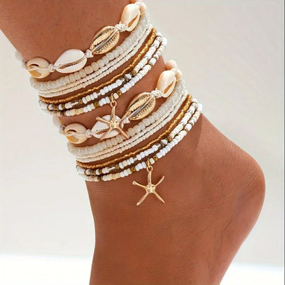 Chic Multi-Design Anklet Set 💎✨