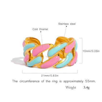 Cold Enamel Statement Ring 🌈