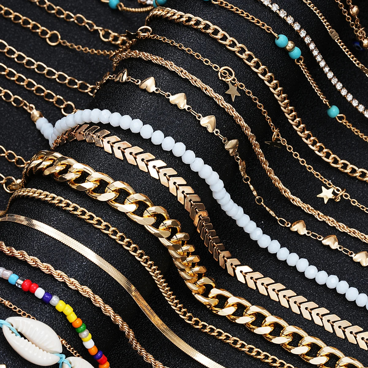 Chic Multi-Design Anklet Set 💎✨