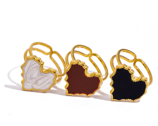 Fashion Enamel Golden Ring 🔴⚫