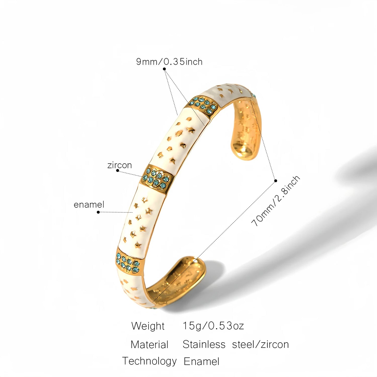 Personalized Oil Drip Adjustable Bracelet ✨Stainless steel, 18K gold-plated with inlaid zircon 💎.