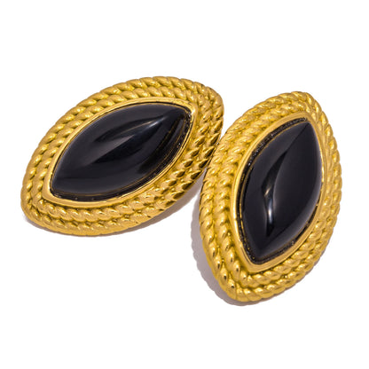 Rhombus Natural Stone Earrings ✨