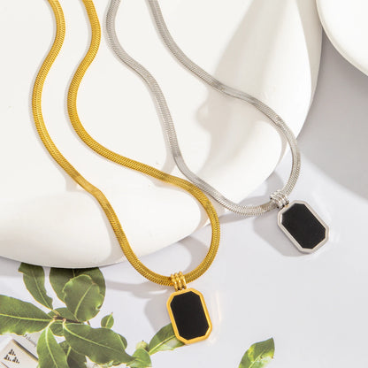 Black Acrylic Square Necklace 🖤