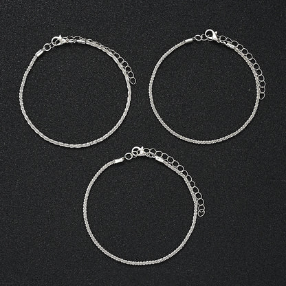 3pc Sparkling Chain Anklet Set ✨