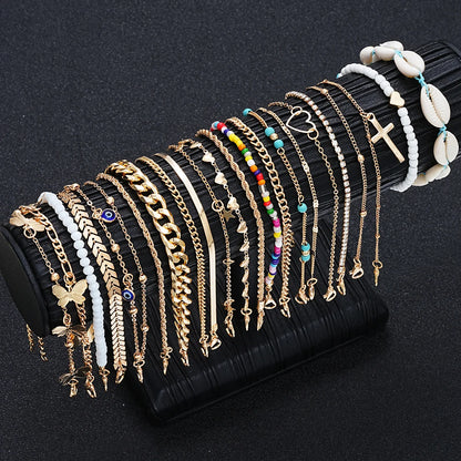 Chic Multi-Design Anklet Set 💎✨