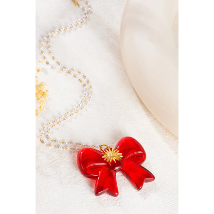 Exaggerated Acrylic Bow Necklace 🎀
