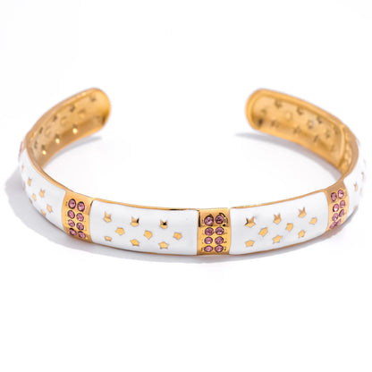 Personalized Oil Drip Adjustable Bracelet ✨Stainless steel, 18K gold-plated with inlaid zircon 💎.