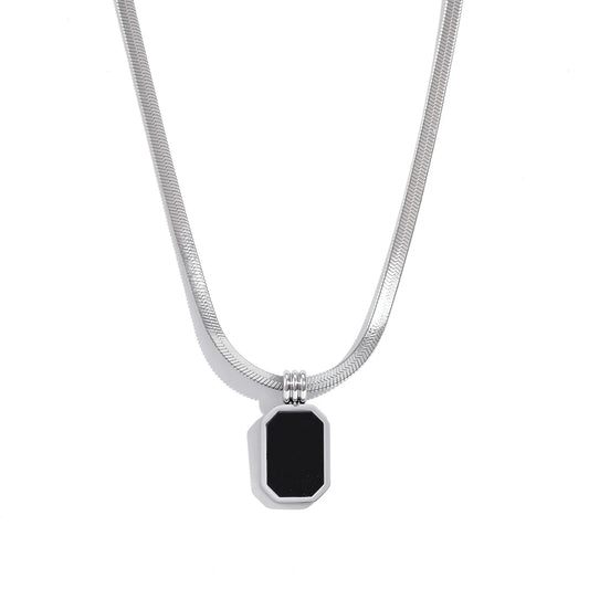 Black Acrylic Square Necklace 🖤