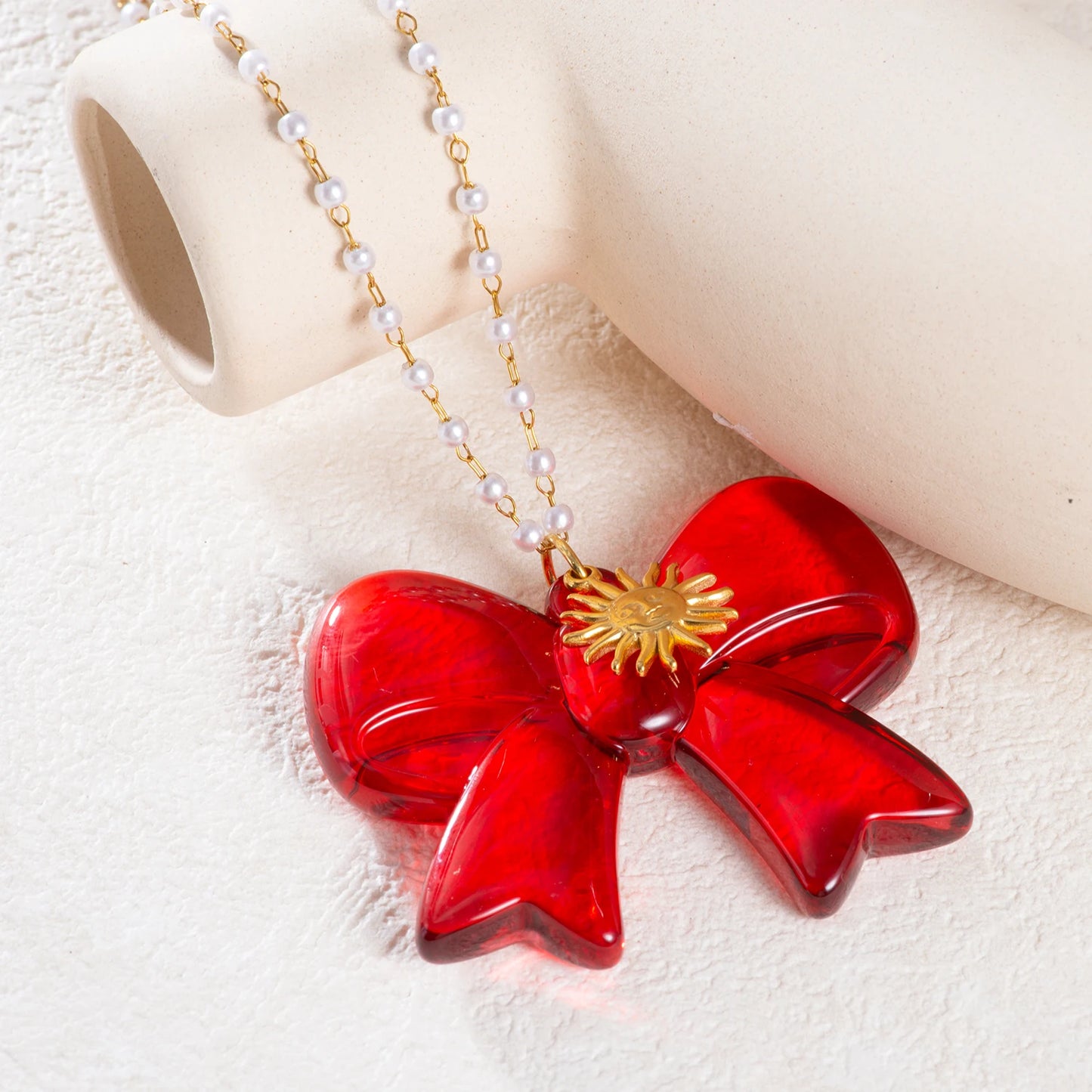 Exaggerated Acrylic Bow Necklace 🎀
