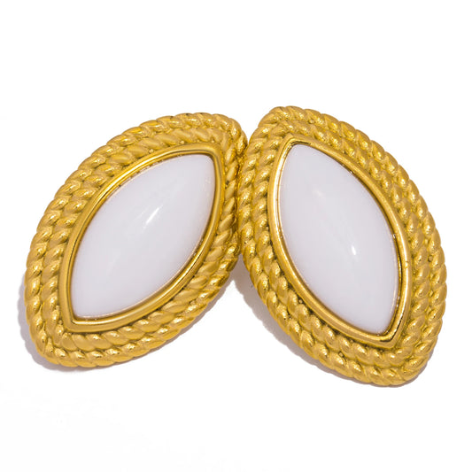 Rhombus Natural Stone Earrings ✨